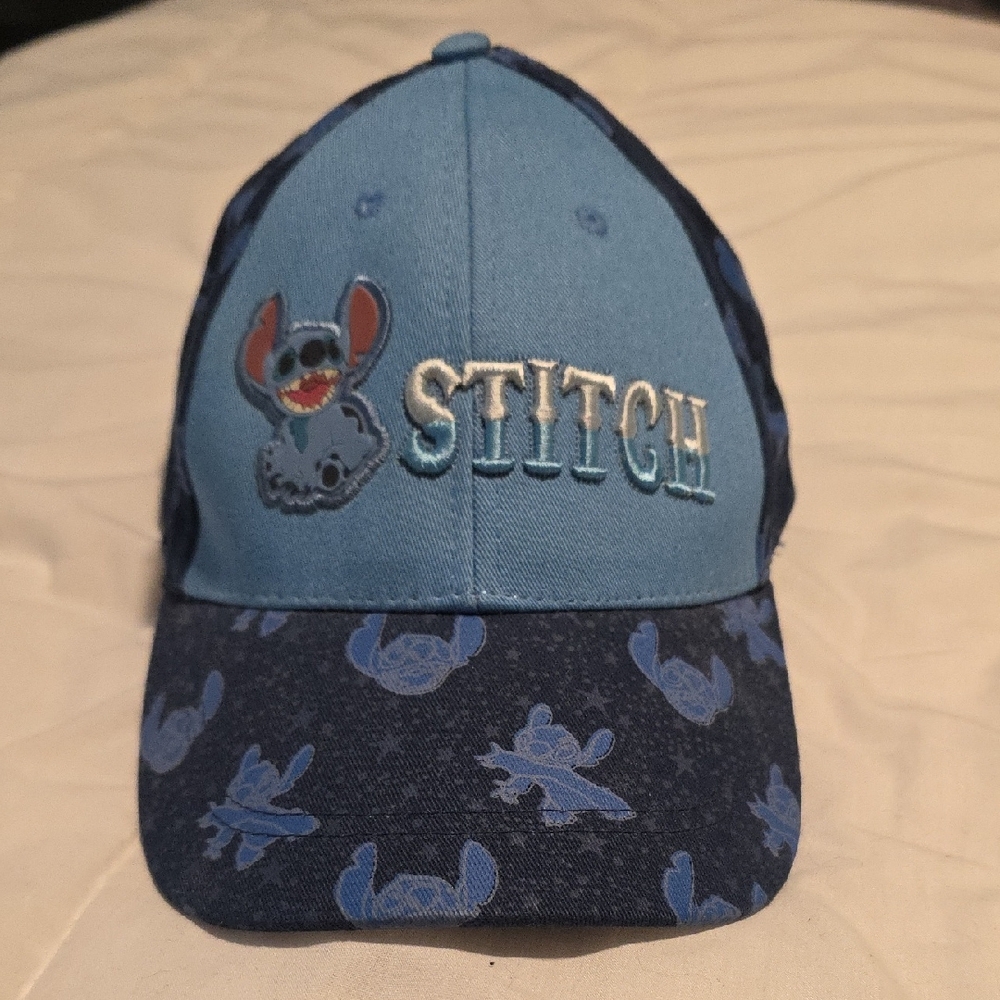 Disney Parks Navy Cap with Stitch Design